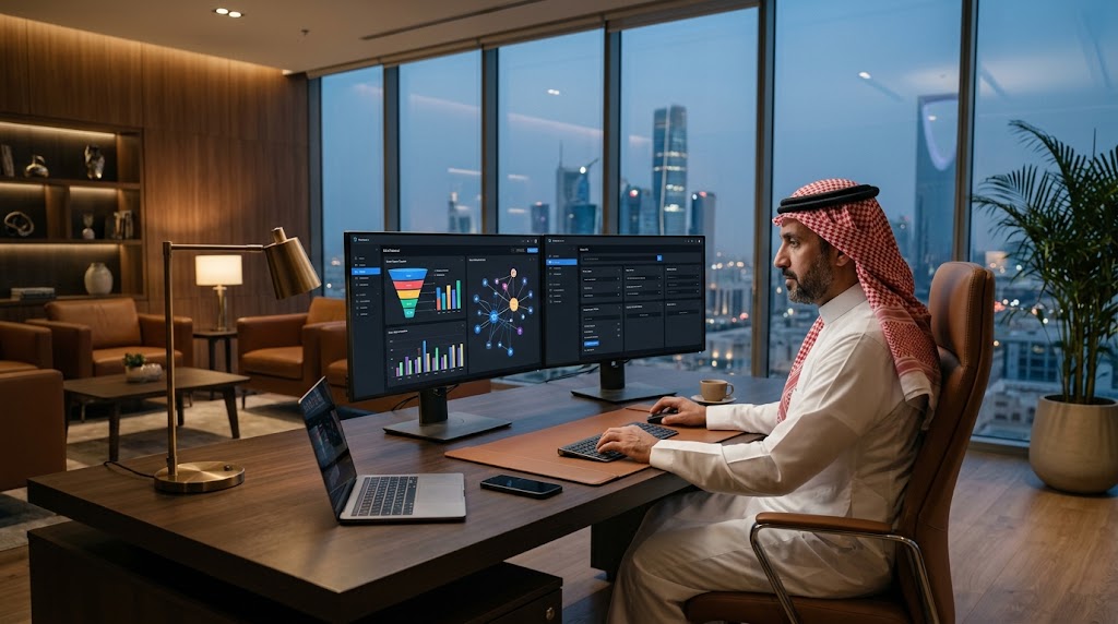 نظام CRM الذكي ومحرك البحث السعودي (Search.technologyksa.com) — كيف تضاعف مبيعاتك وتحمي بيانات عملائك؟